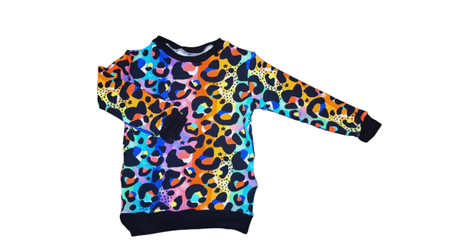 Carnival Leopard Print Jumper - Wifflepigs Colourful Clothing 