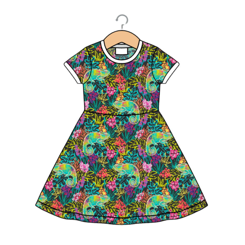 Colour Chameleon Twirly Swirly Dress