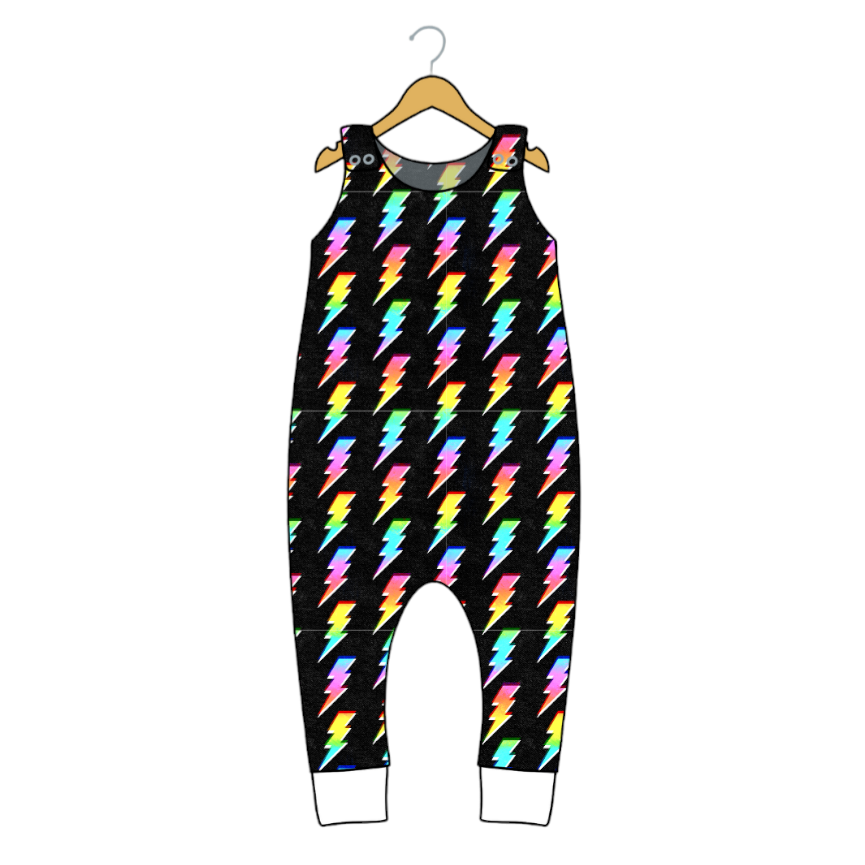 Lightning Bolt Dungarees - Wifflepigs Colourful Clothing 