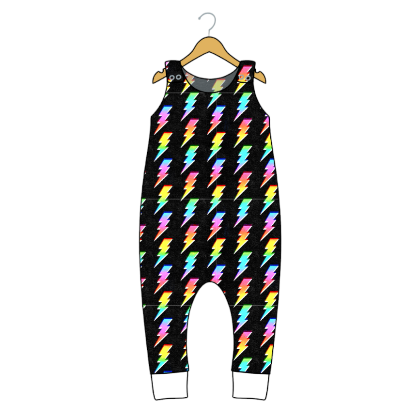 Bright Lightning Bolt Dungarees