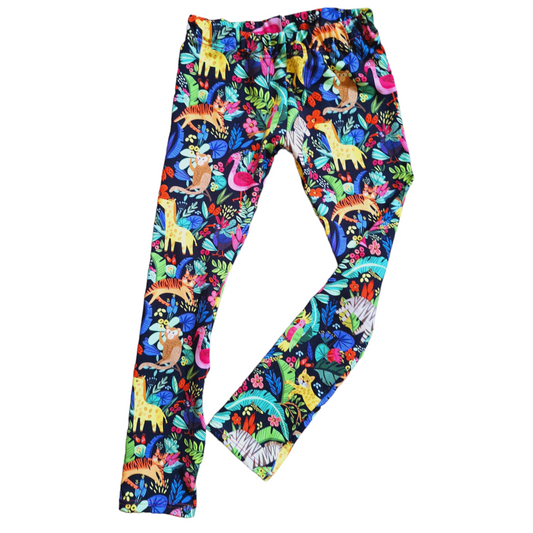 Jungle Animals Hemmed Leggings