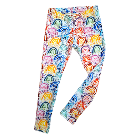 Rainbow Drops Hemmed Leggings