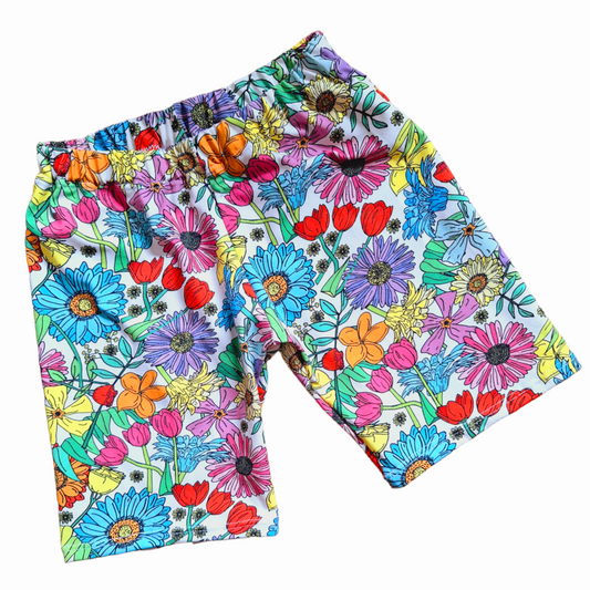 Wild flowers print childrens shorts