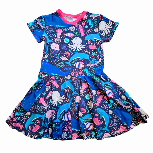 Sea Creatures Twirly Swirly Dress