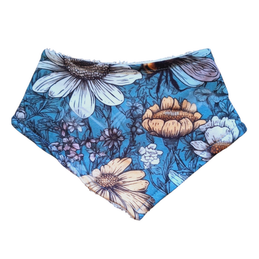 Floral Bee bandana bib