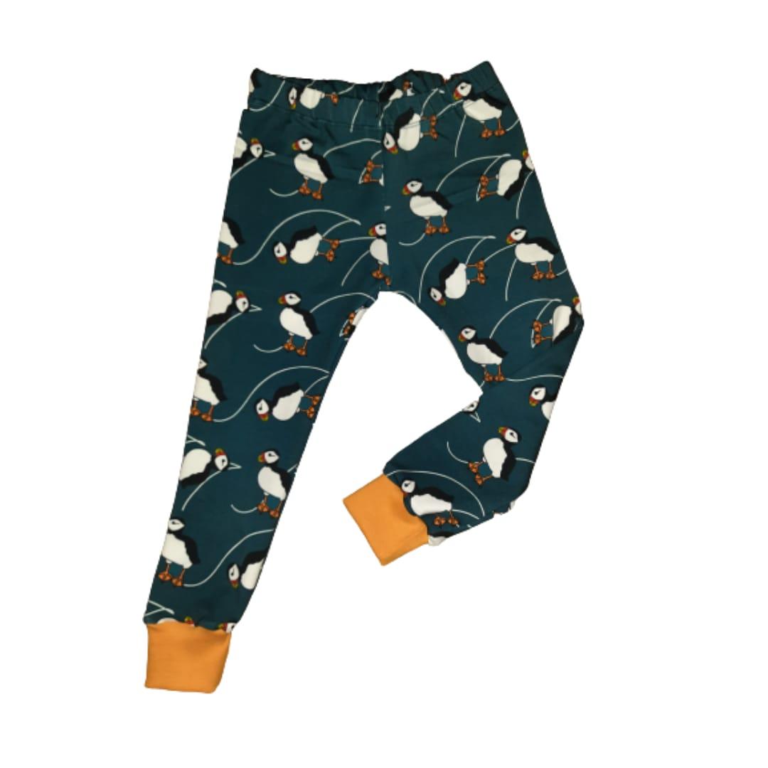 Puffins Cuffed Leggings - Wifflepigs Colourful Clothing 