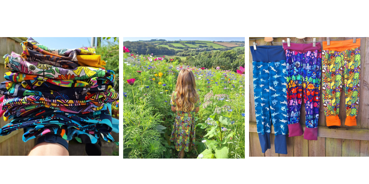 Bright fun childrenswear handmade in the UK Wifflepigs