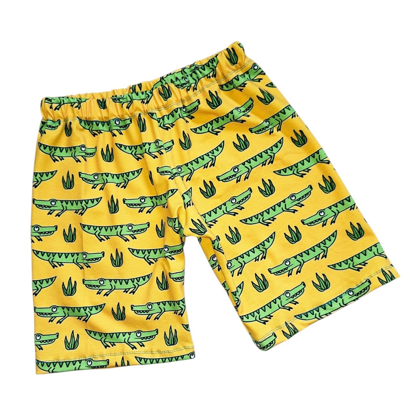 Yellow Crocodile Print Shorts - Wifflepigs Colourful Clothing 