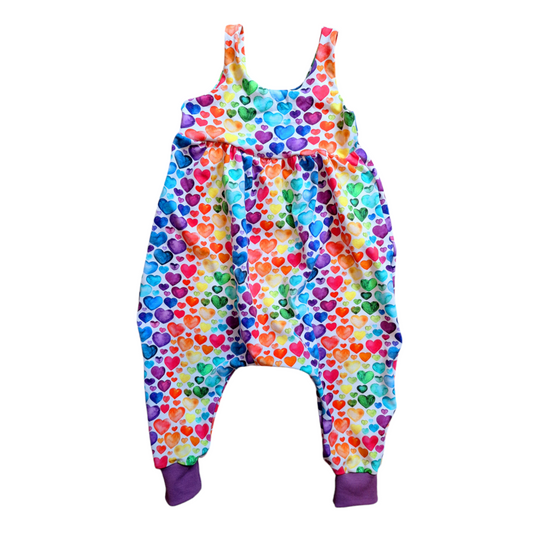 Rainbow Heart Bubble Romper