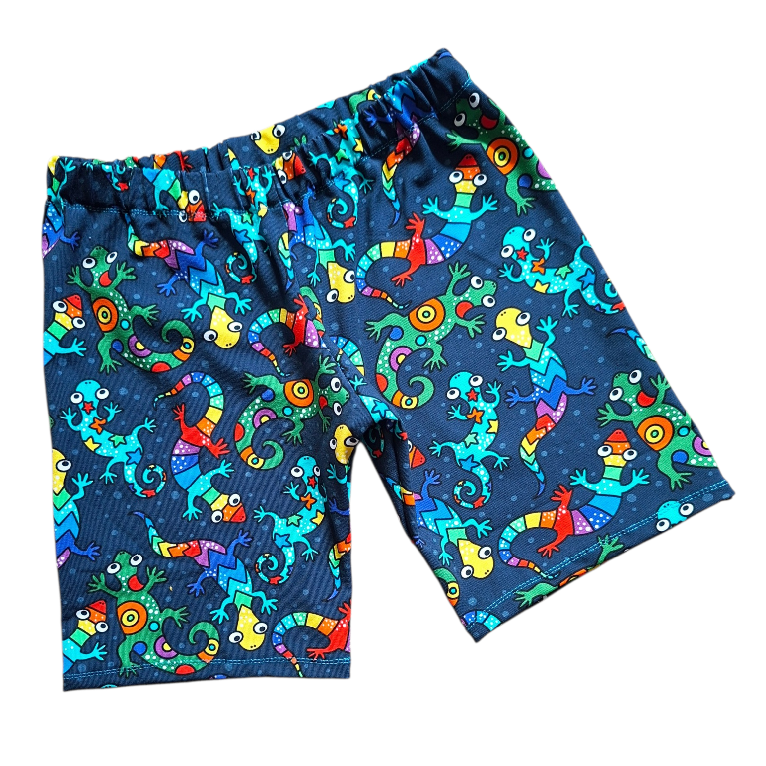 Rainbow Lizard Print Children's Knee Length Shorts - Wifflepigs Colourful Clothing 