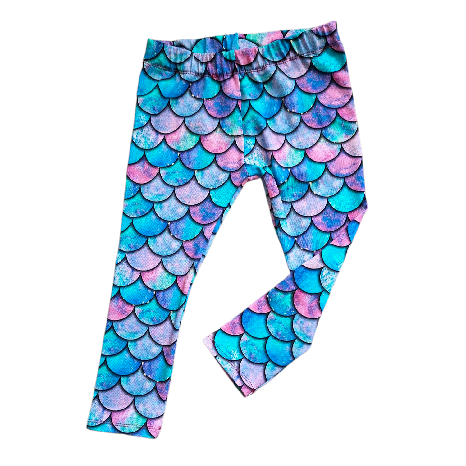 Children's leggings in a mermaid scale  design 