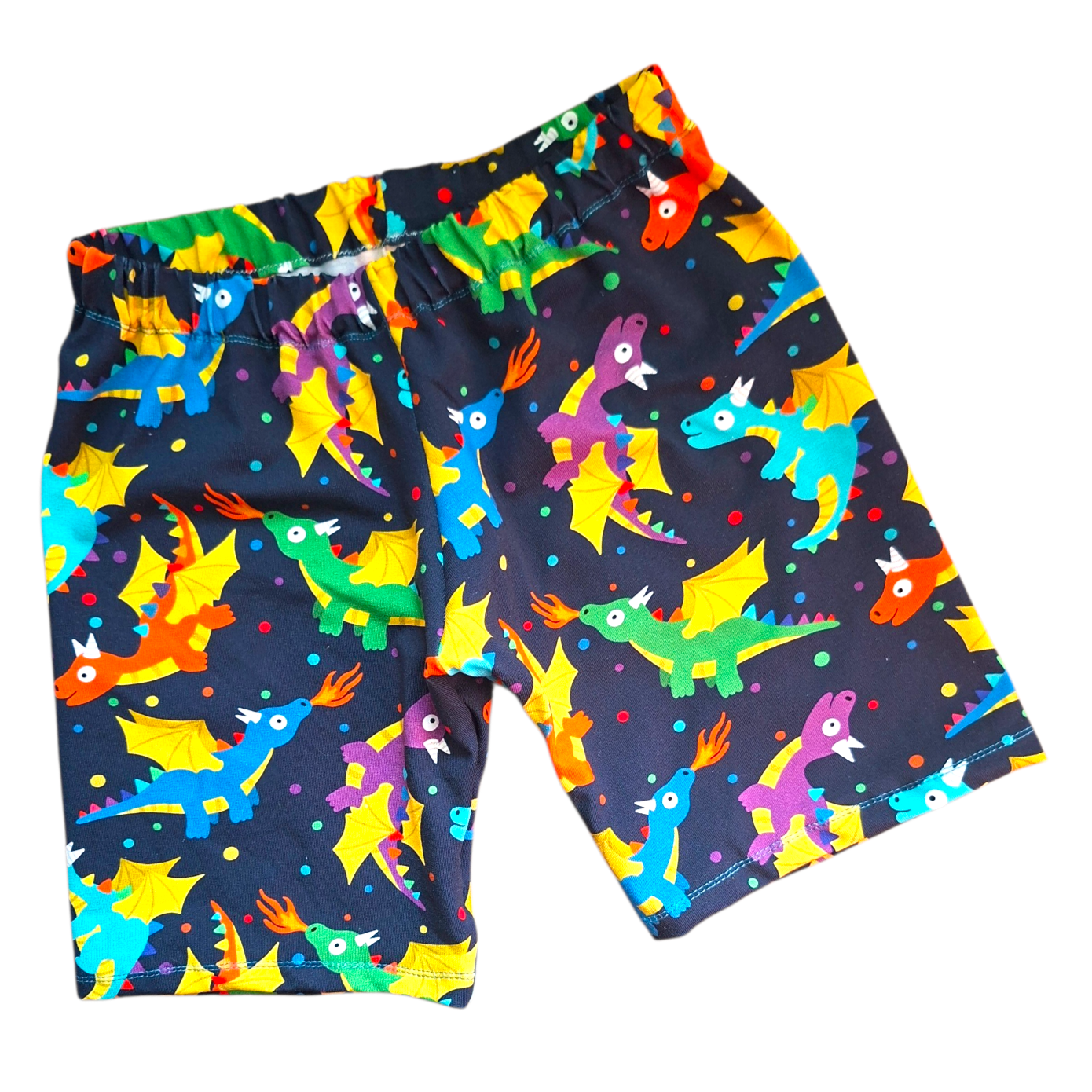 Rainbow Dragon Children's Knee Length Shorts - Wifflepigs Colourful Clothing 
