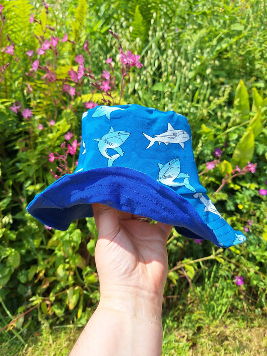 Shark Print Childrens Sun Hat