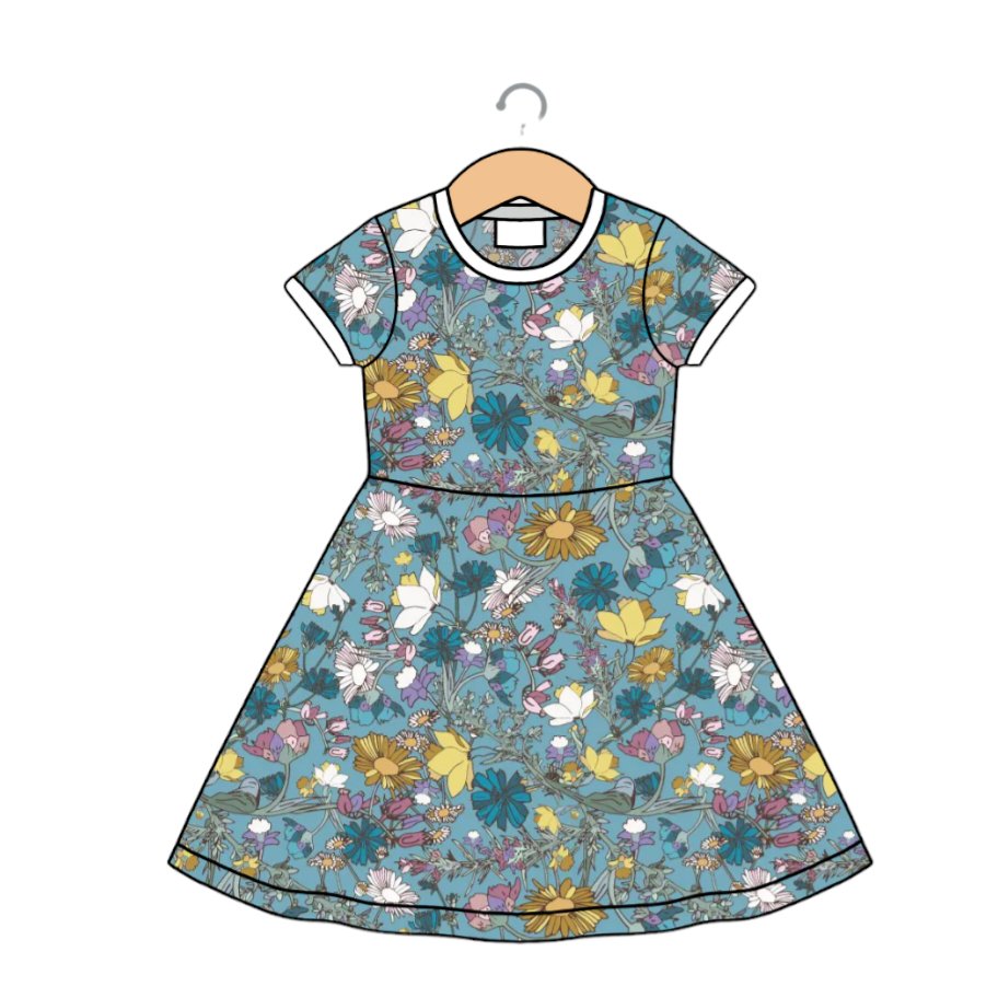 Spring Flowers Twirly Swirly Dress