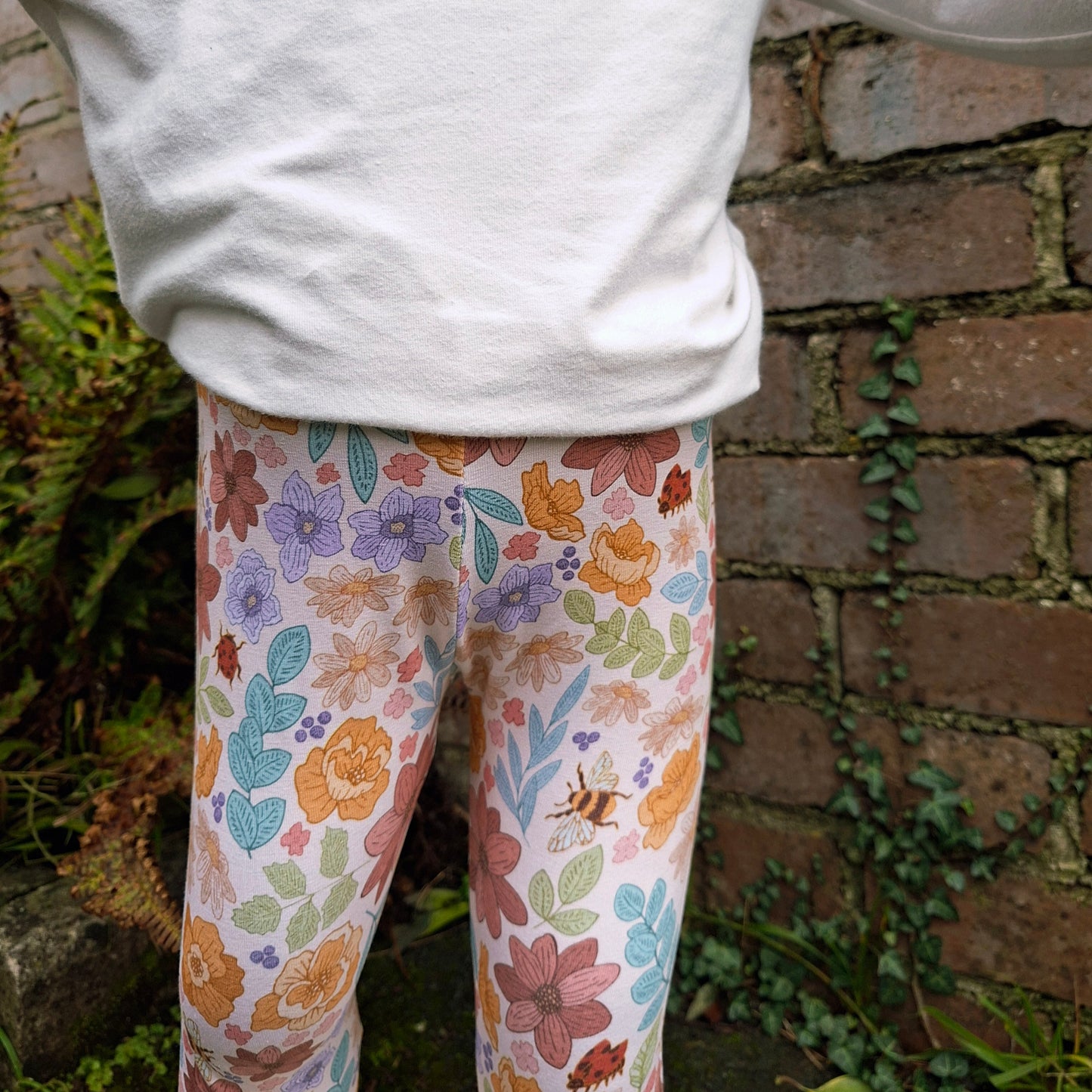 Autumn Floral cuffed leggings