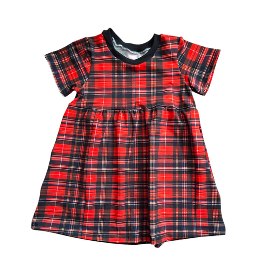 Christmas Tartan Gathered Dress