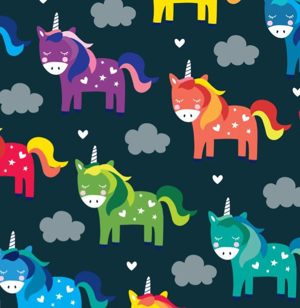 Rainbow unicorn print longlasting childrens trousers